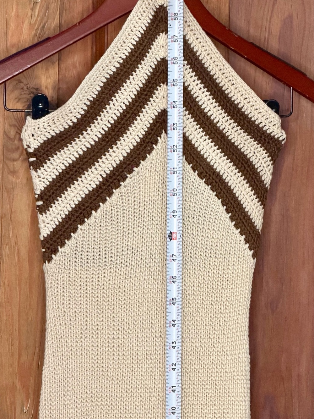 Peppermayo Cream Maxi Dress with Brown Chevron Trim - Picture 4 of 7